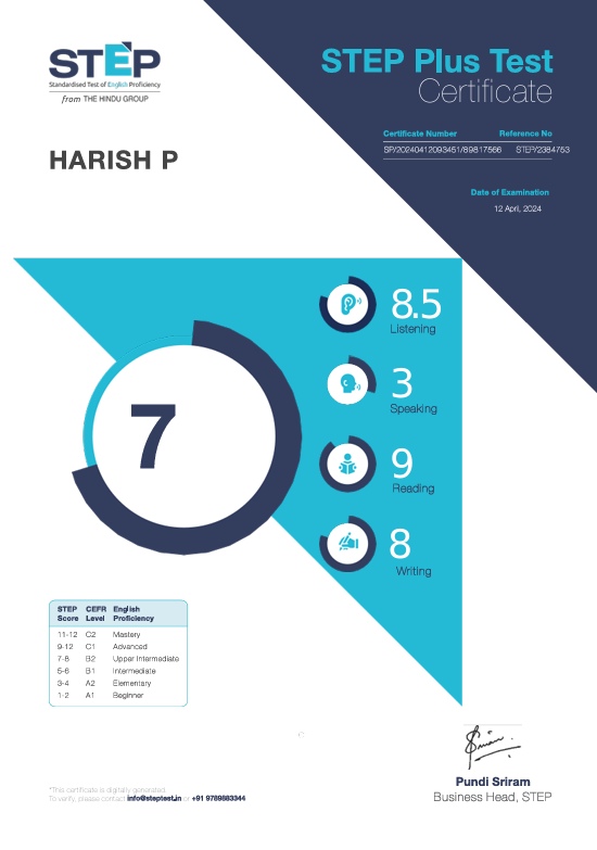 English Proficiency Certificate